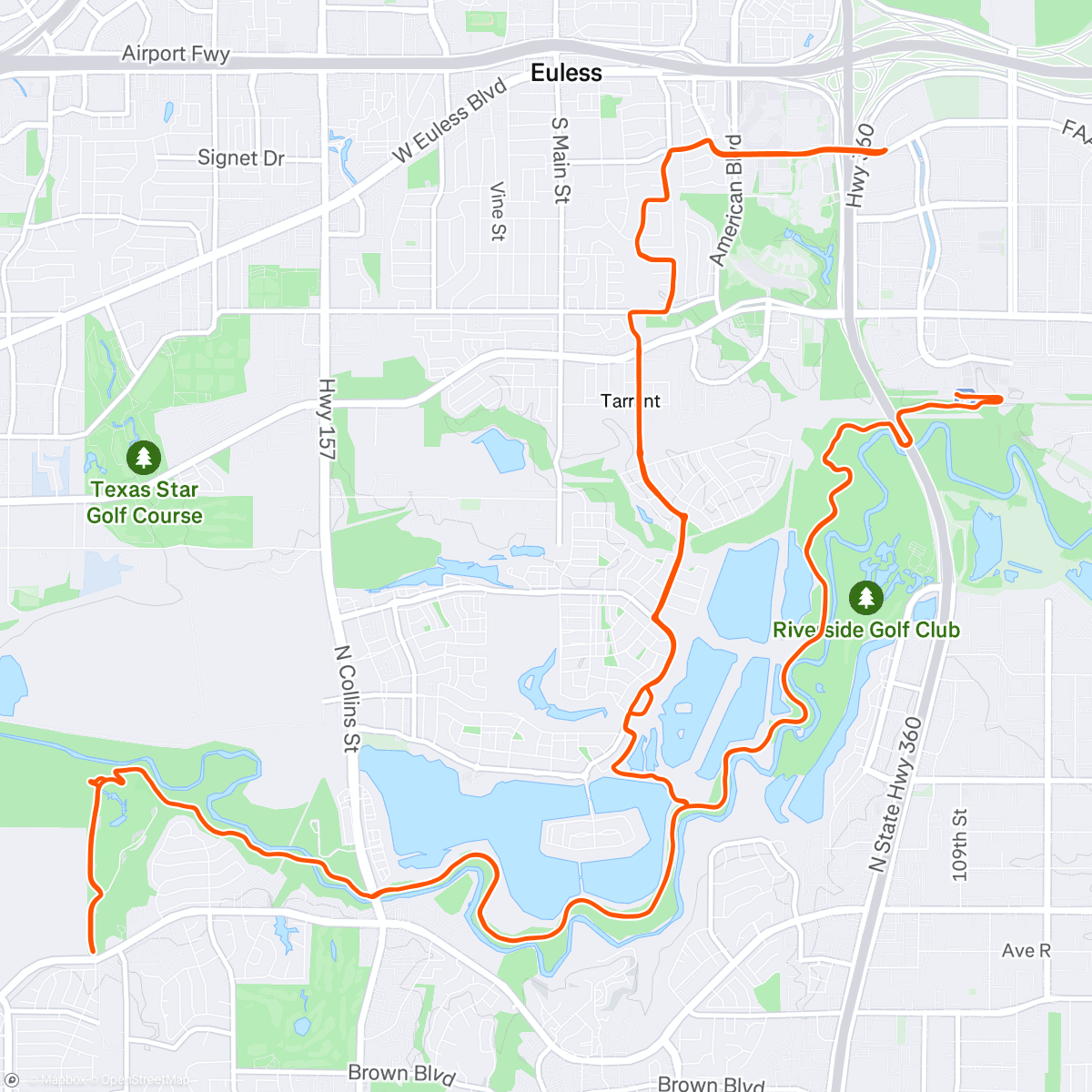 Map of the activity, Evening Ride