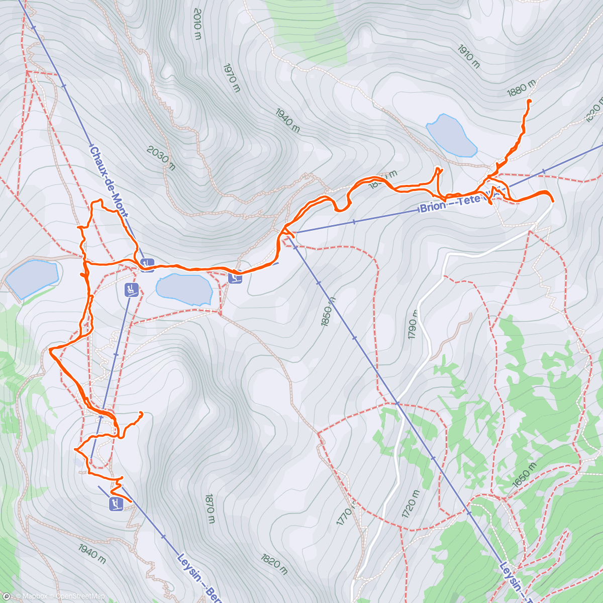 Map of the activity, Leysin, la Berneuse