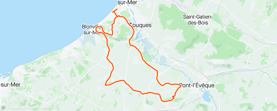 Karte der Aktivität „2/3 Vélo DO750 Triathlon de Deauville”