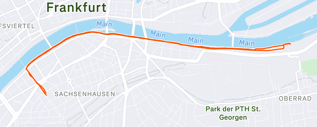 Map of the activity, Lauf am Morgen