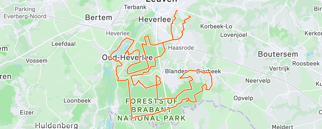 Map of the activity, Afternoon Ride
