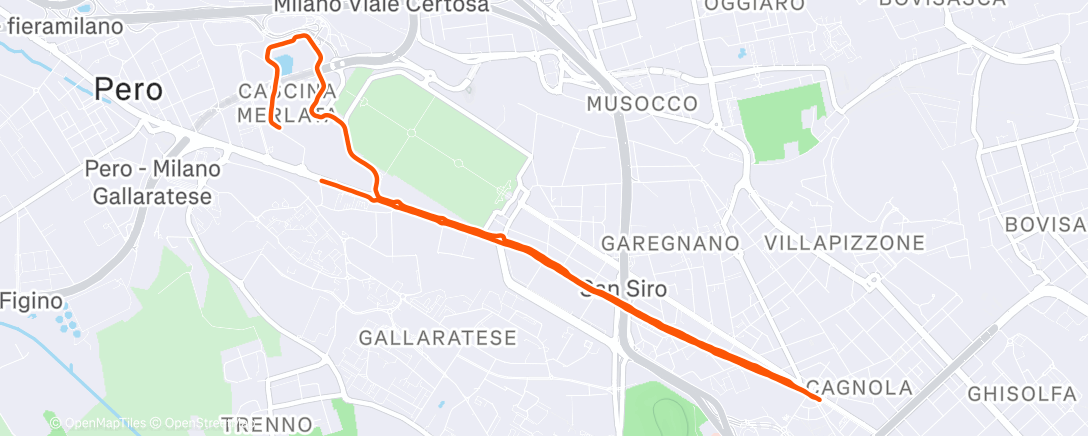 Map of the activity, Carrera de noche