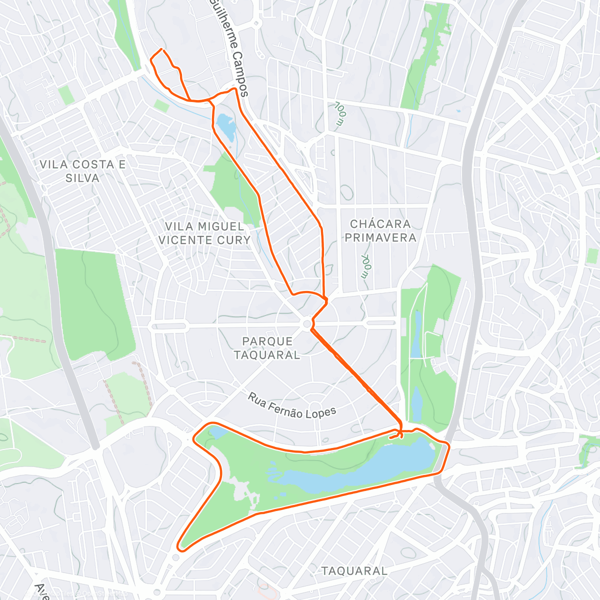 Map of the activity, Morning Run