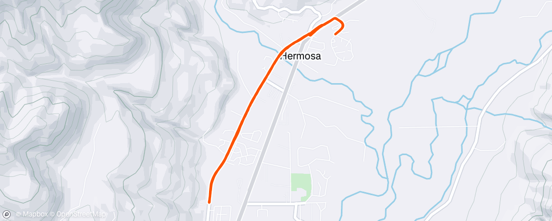Map of the activity, Afternoon Run