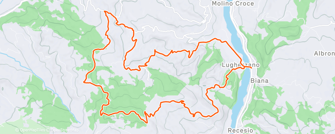 Map of the activity, Sessione di trail running mattutina