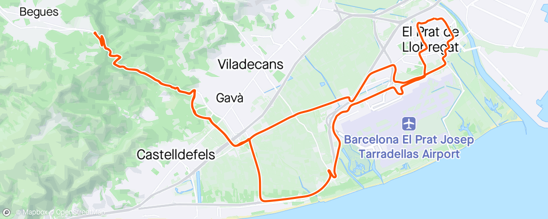 Map of the activity, Begues x2 🚴🏻‍♀️