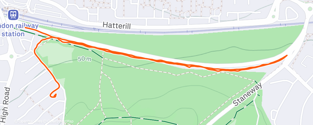 Map of the activity, Afternoon Run