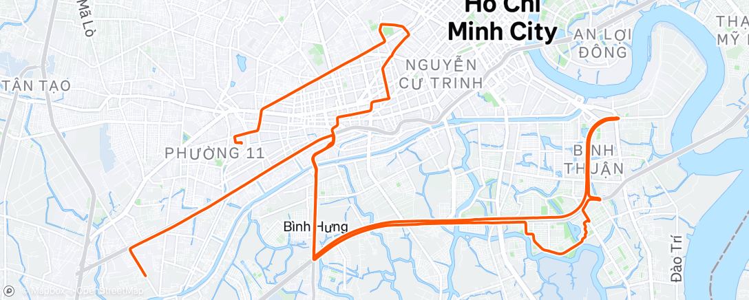 Map of the activity, Evening Ride