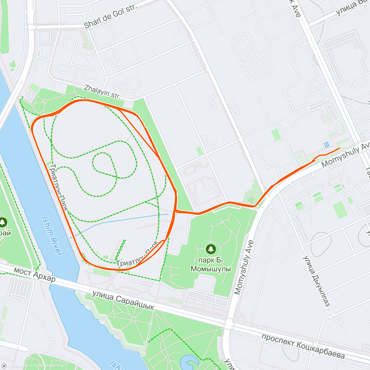 Map of the activity, Evening Run