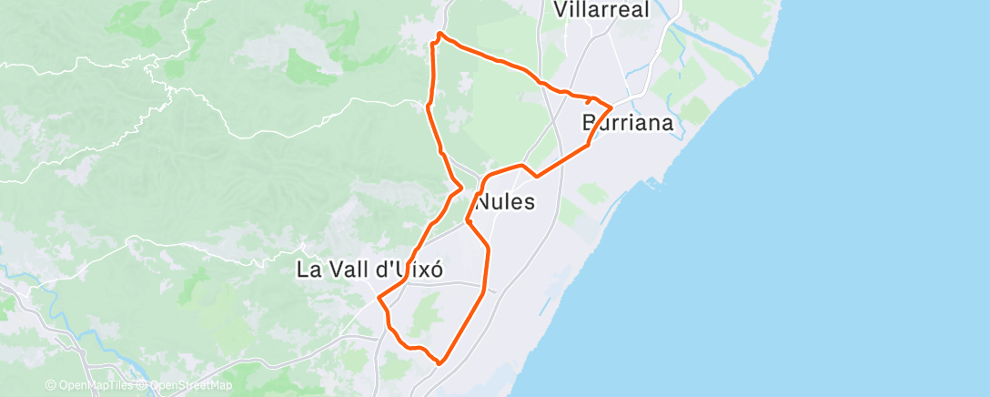 Map of the activity, Bicicleta por la tarde