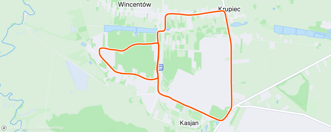 Map of the activity, Evening Run