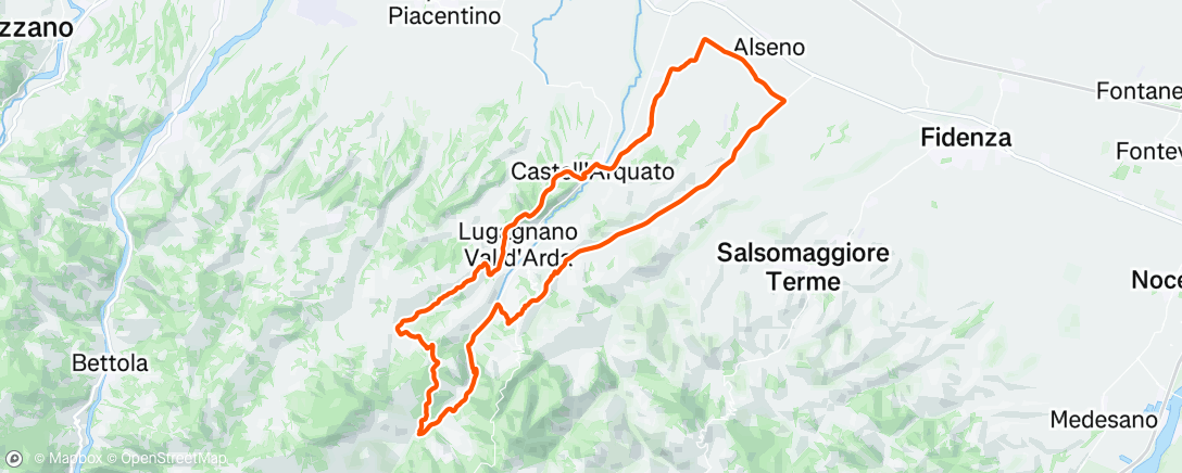 Map of the activity, Sessione di gravel biking mattutina