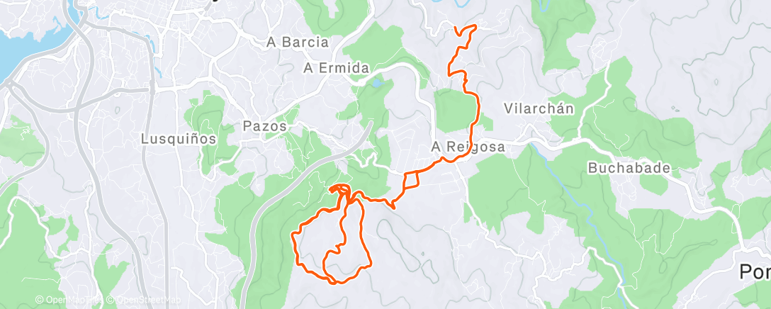 Map of the activity, Bicicleta de montaña matutina
