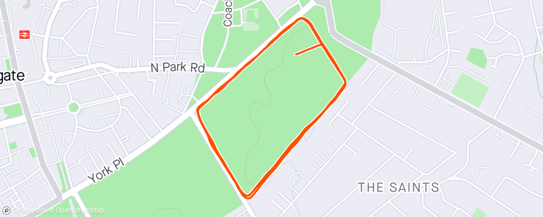 Map of the activity, Harrogate parkrun