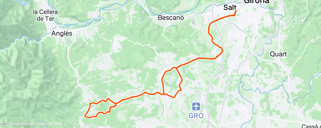 Map of the activity, Vuelta ciclista por la tarde