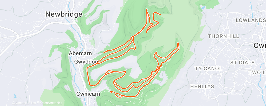 Map of the activity, Vuelta de CwmCarn