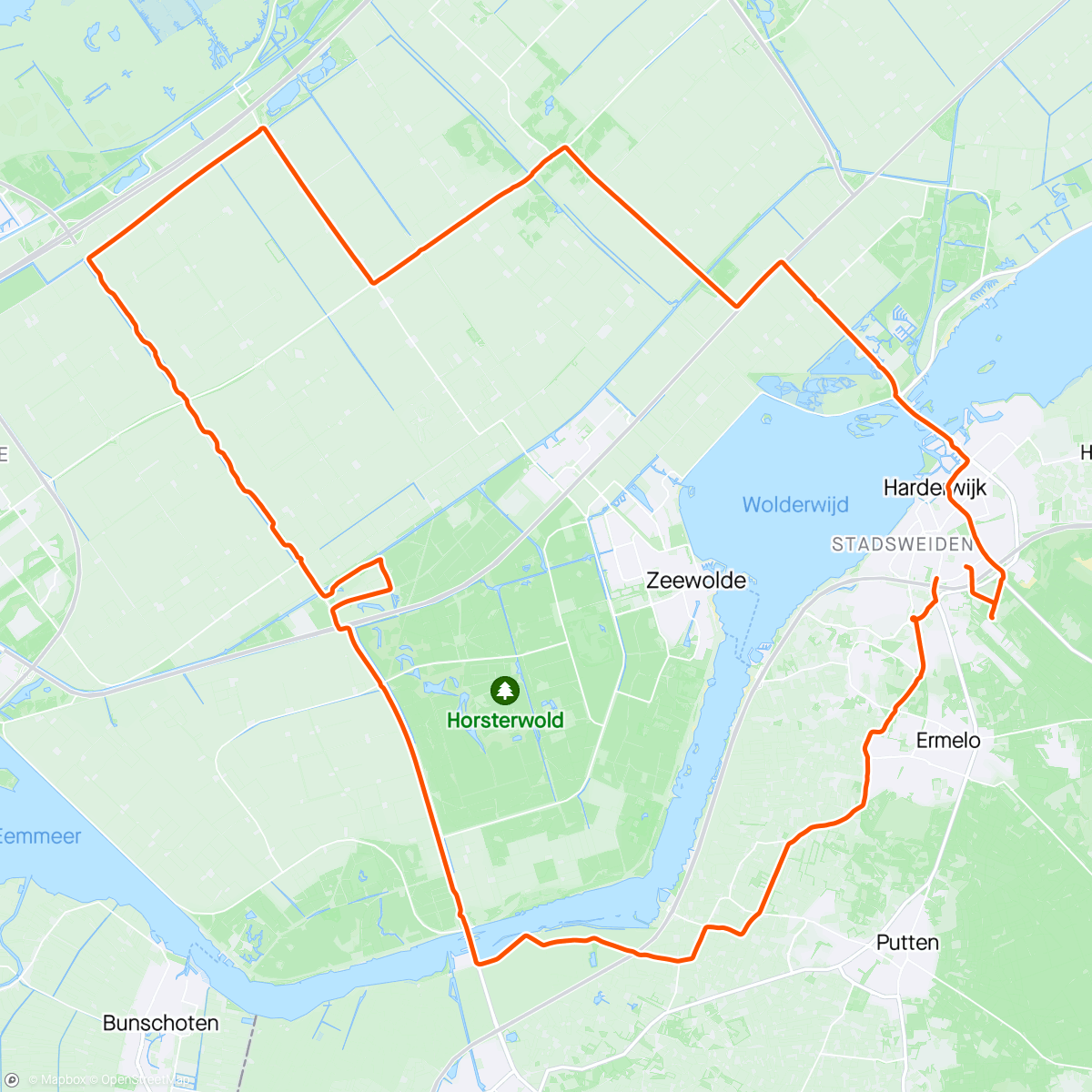 Map of the activity, 71 km De Grote Trap met RC2