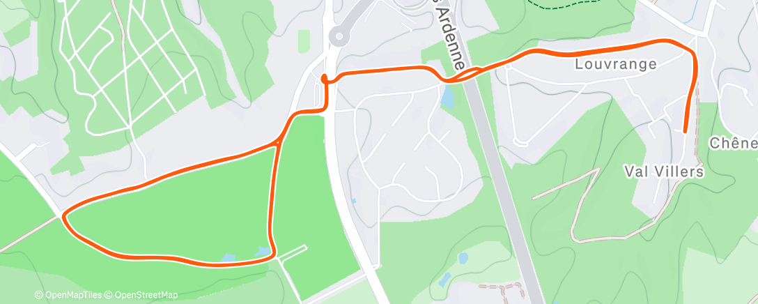 Map of the activity, Evening Run