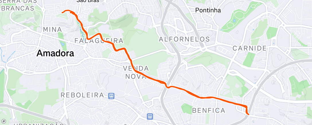 Map of the activity, Corrida matinal