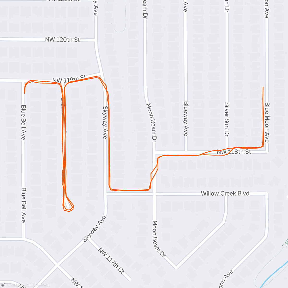 Map of the activity, Walking in Oklahoma City with Mommy,Chris and the boys