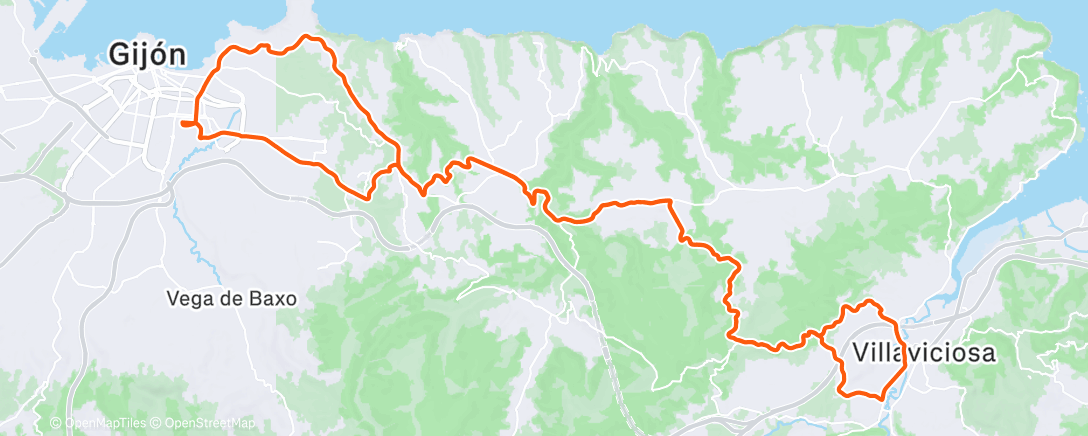 Map of the activity, Bicicleta a la hora del almuerzo