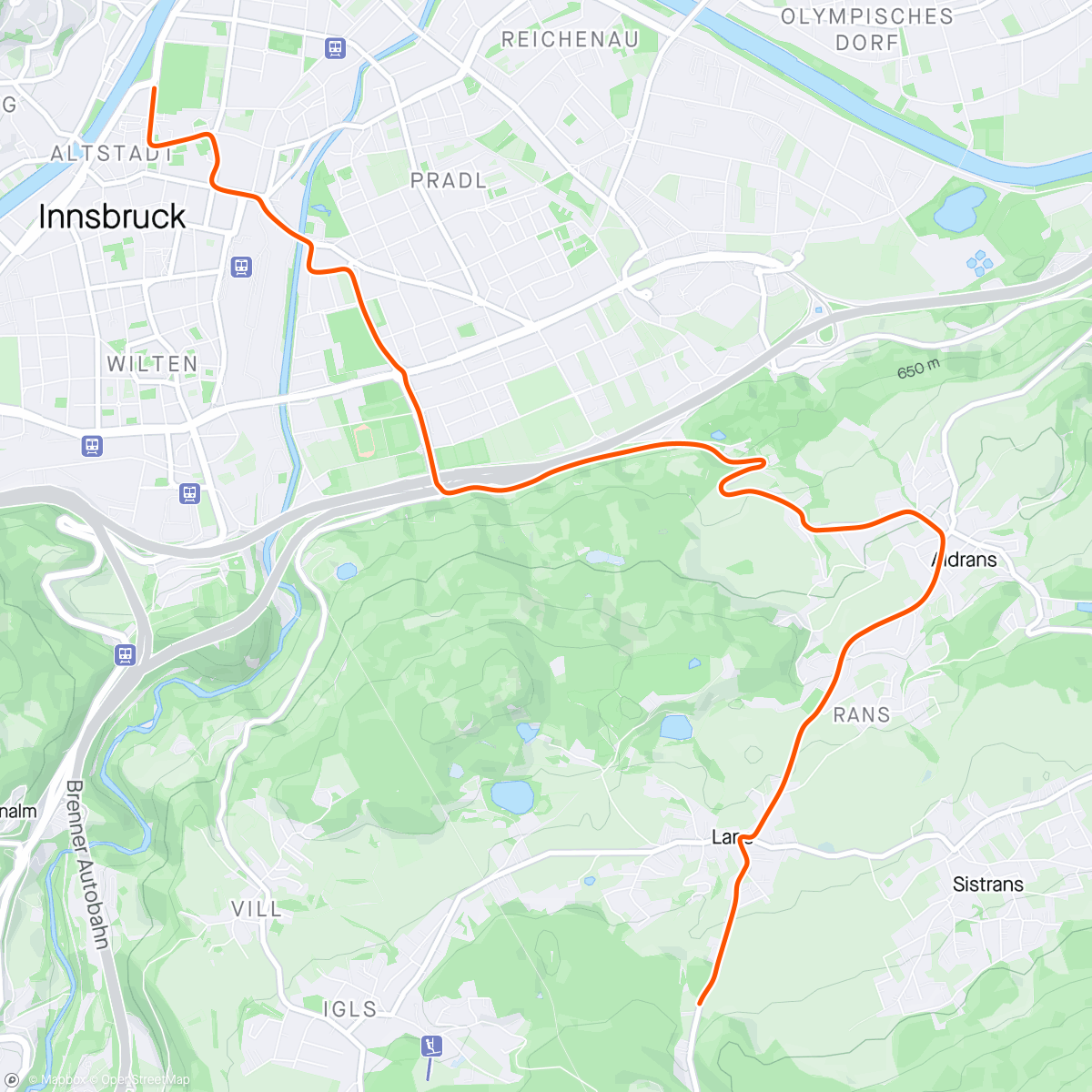 「Zwift - Set.1 Wave Rider in Innsbruck」活動的地圖
