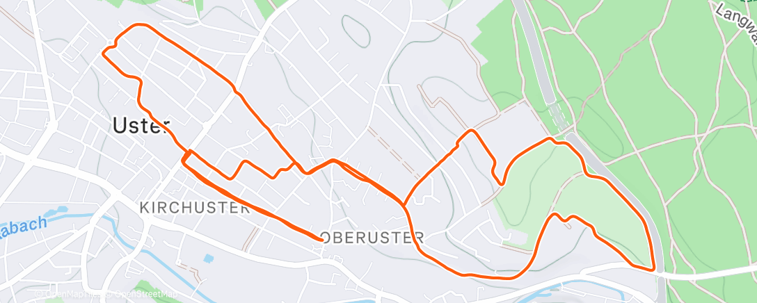 Map of the activity, Afternoon Run