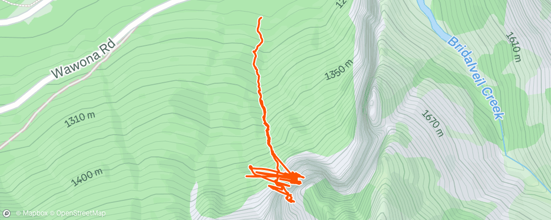 Map of the activity, Morning Rock Climb