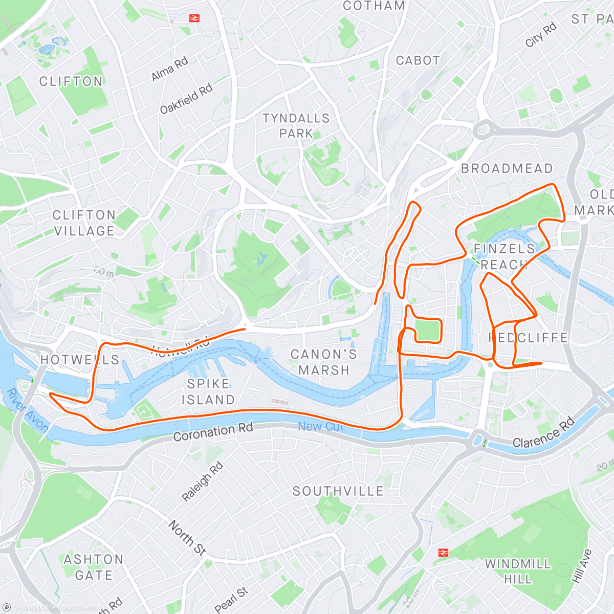 Kaart van de activiteit “Bristol 10k”