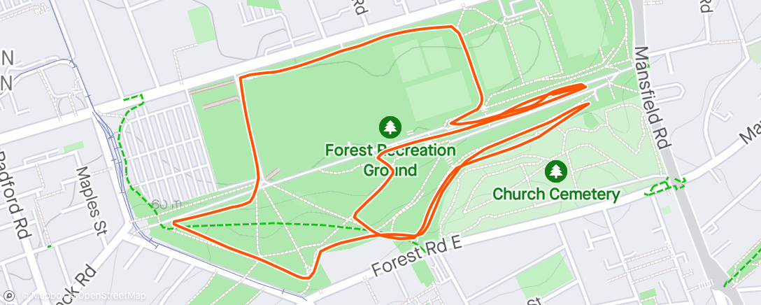 Map of the activity, Forest Rec parkrun with Ab  (38:12)