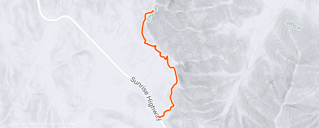Map of the activity, Garnet Peak on PCT