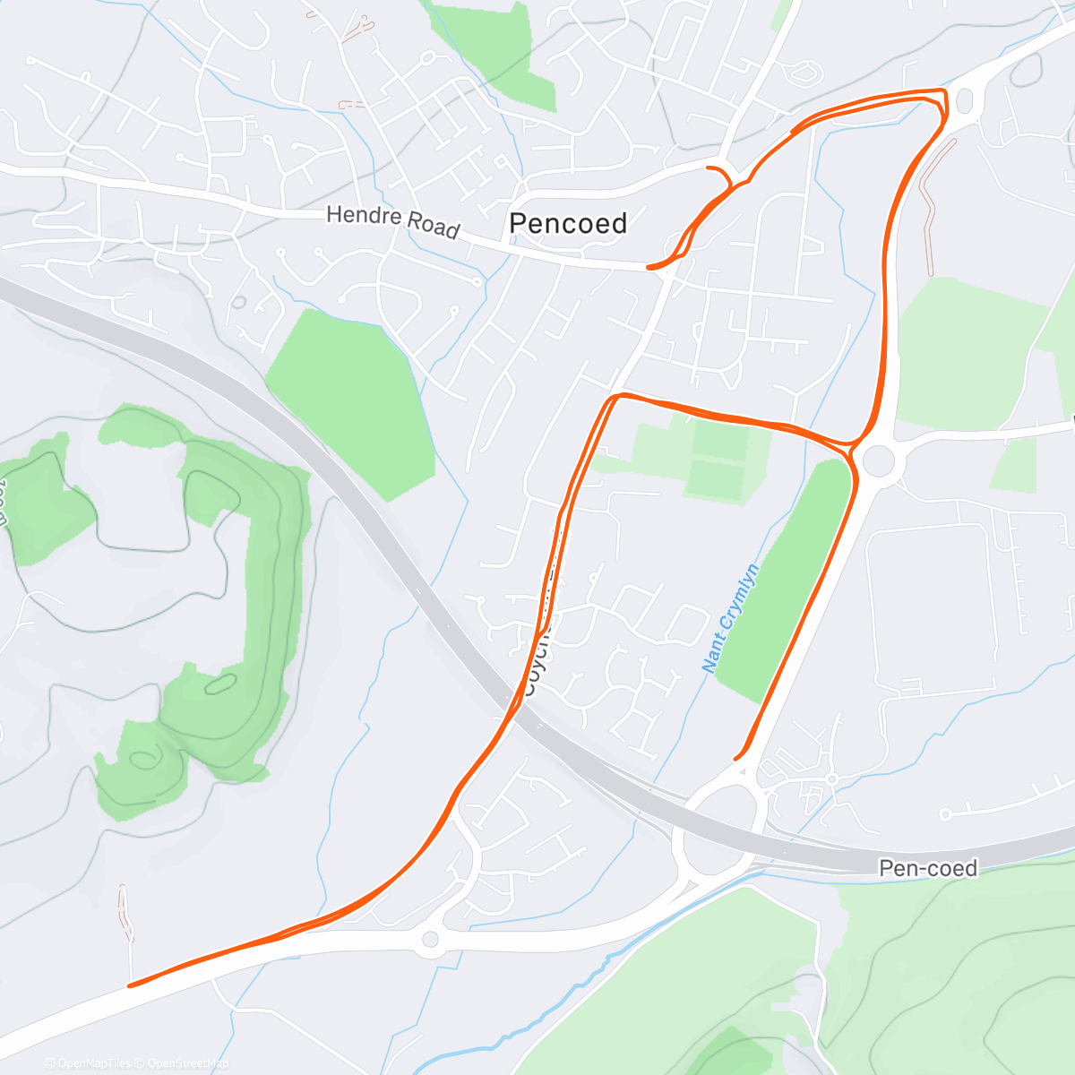 Map of the activity, Afternoon Run