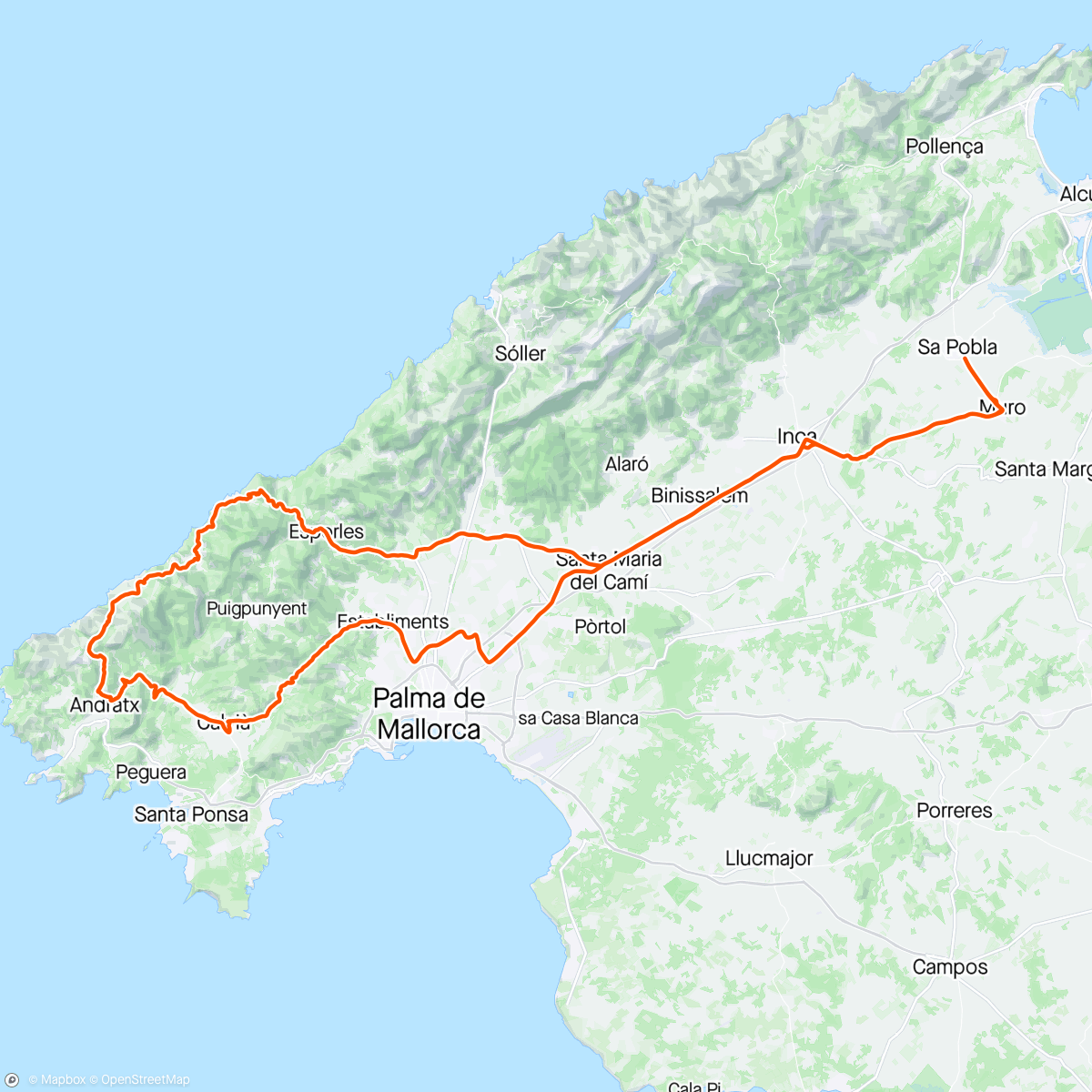Map of the activity, Roadride