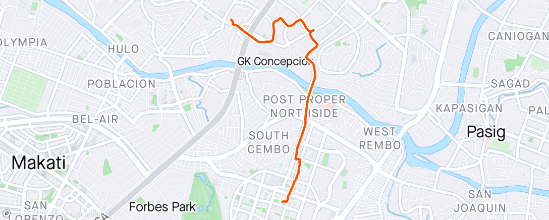Map of the activity, ☁️  bike home