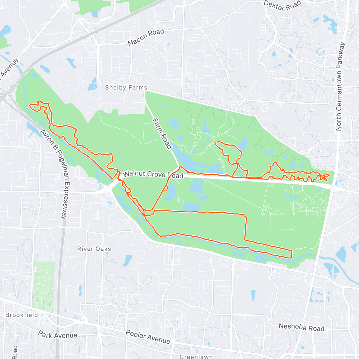 Map of the activity, Lunch Mountain Bike Ride