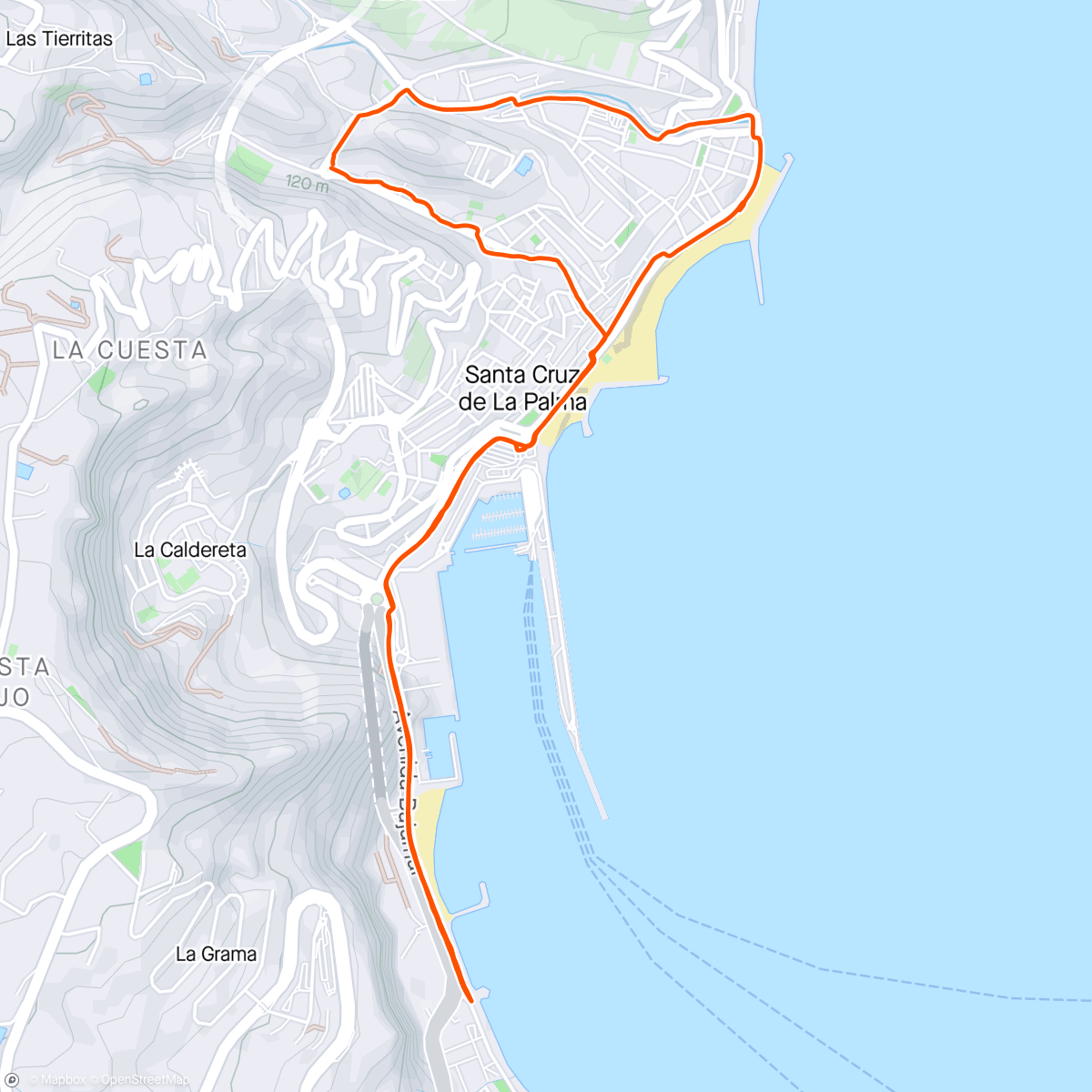 Map of the activity, Lasses første joggetur
