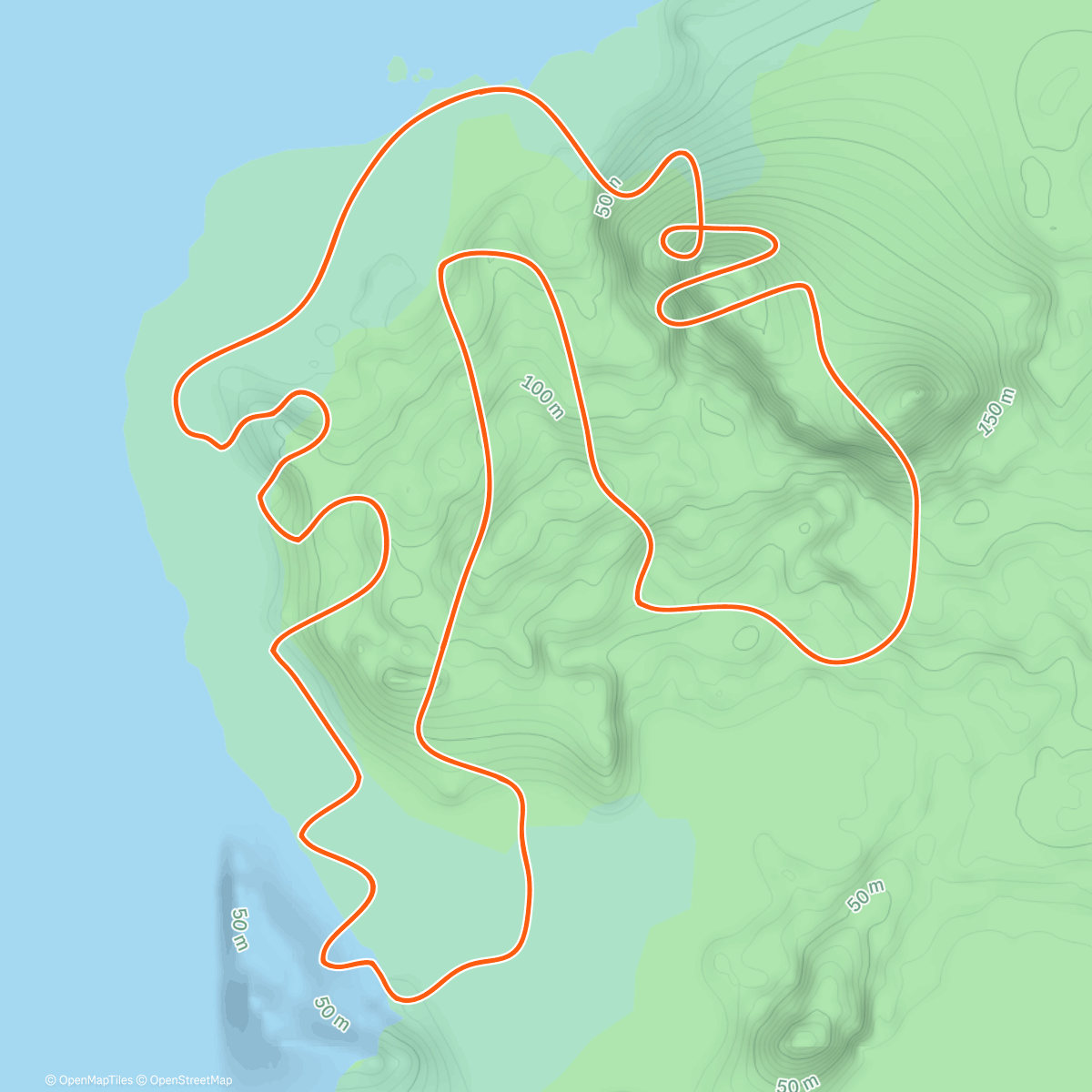Map of the activity, Zwift - 3343 on Hilly Route in Watopia