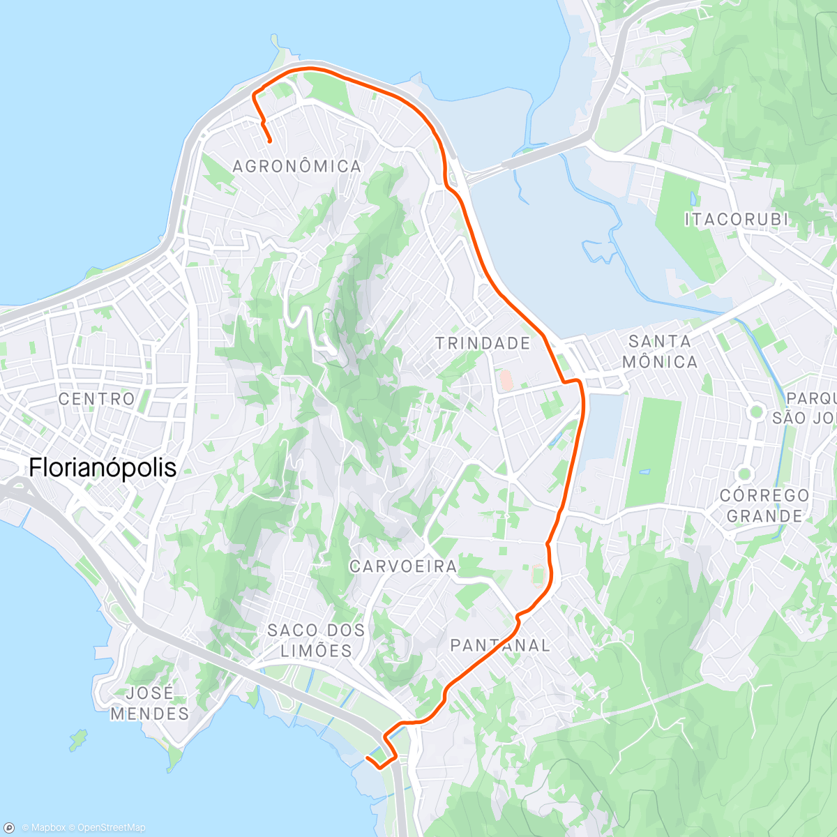 Map of the activity, Pedalada de Domingo com chuva