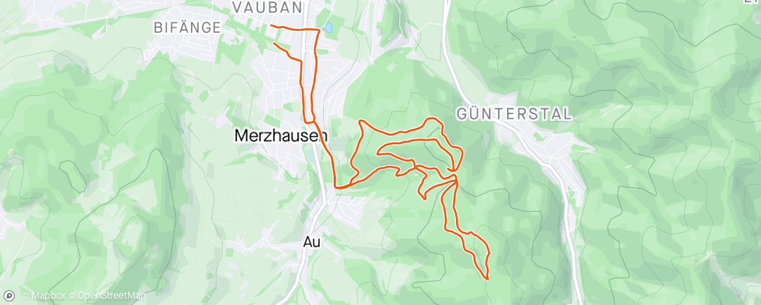 Map of the activity, MTB - Hexentrail