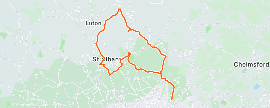 Map of the activity, Cycling