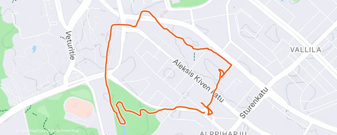 Map of the activity, Morning Walk
