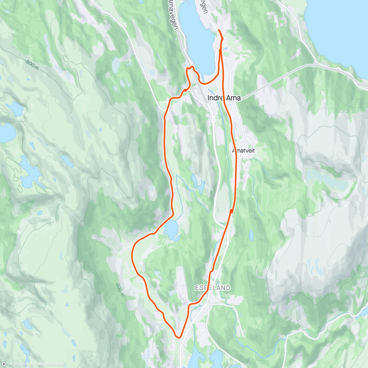 Map of the activity, Langedalen