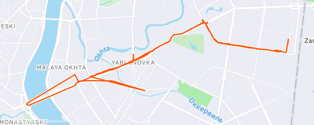 Map of the activity, Дневной забег