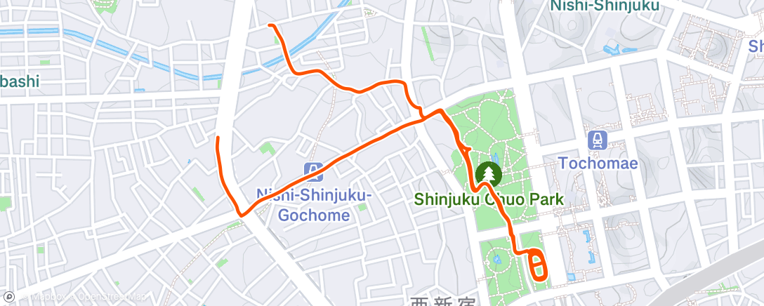 Map of the activity, 夕方のランニング