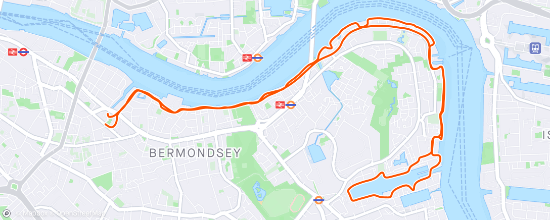 Map of the activity, Run off the bike
