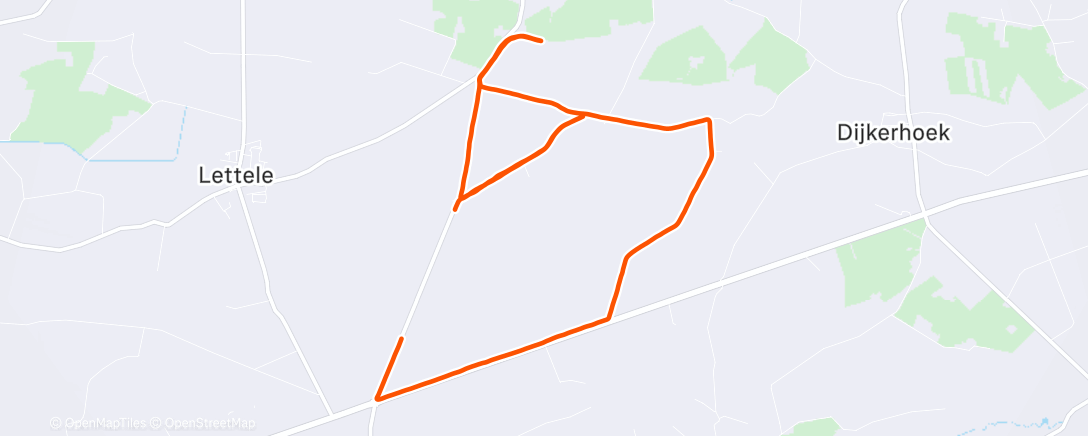 Map of the activity, Middagloop