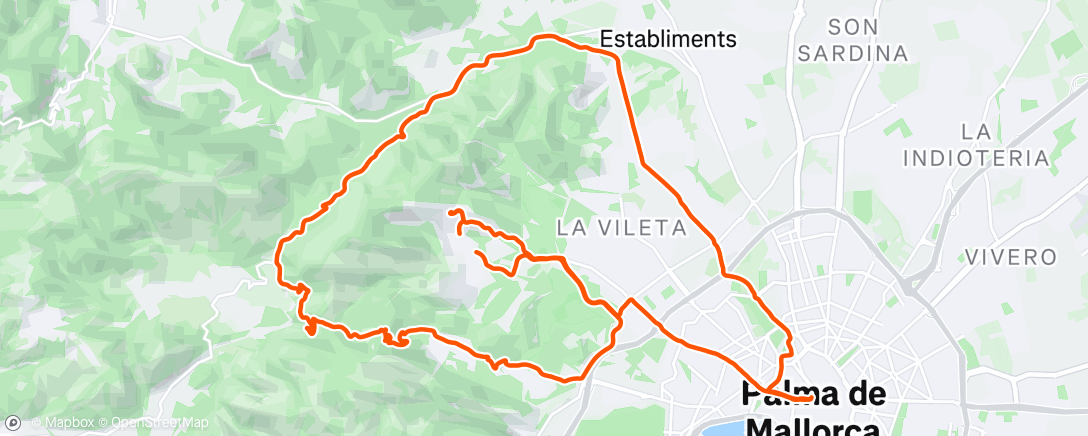 Map of the activity, Lunch Ride