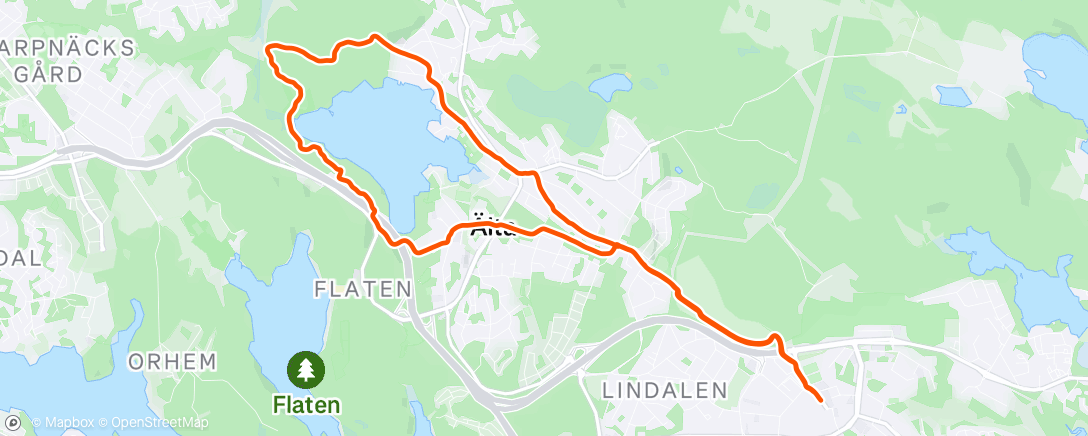 Map of the activity, Afternoon Run