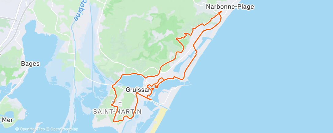 Map of the activity, Radfahrt am Morgen