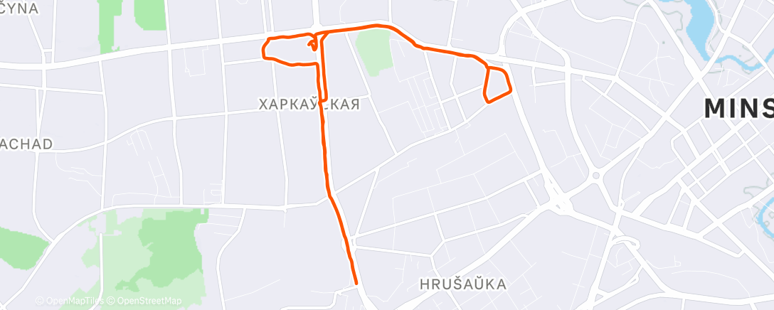 Map of the activity, Утренний забег